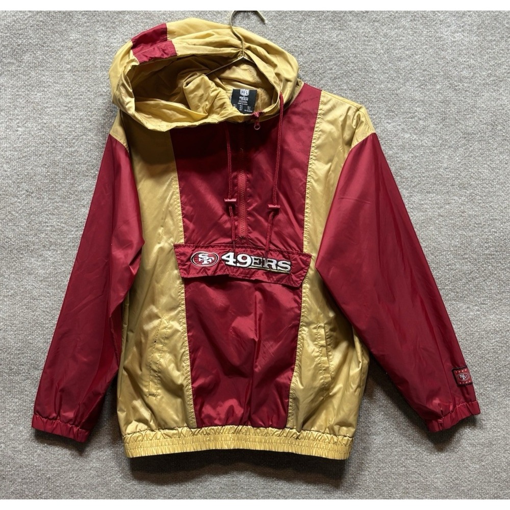 San Francisco 49ers Official NFL Windbreaker Jacket Colorblock Mens Small EUC